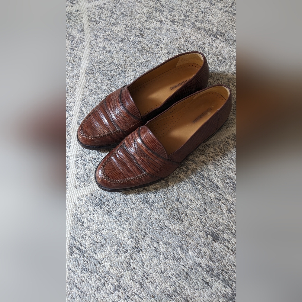 Magninni Vincente Lizard Penny Loafers